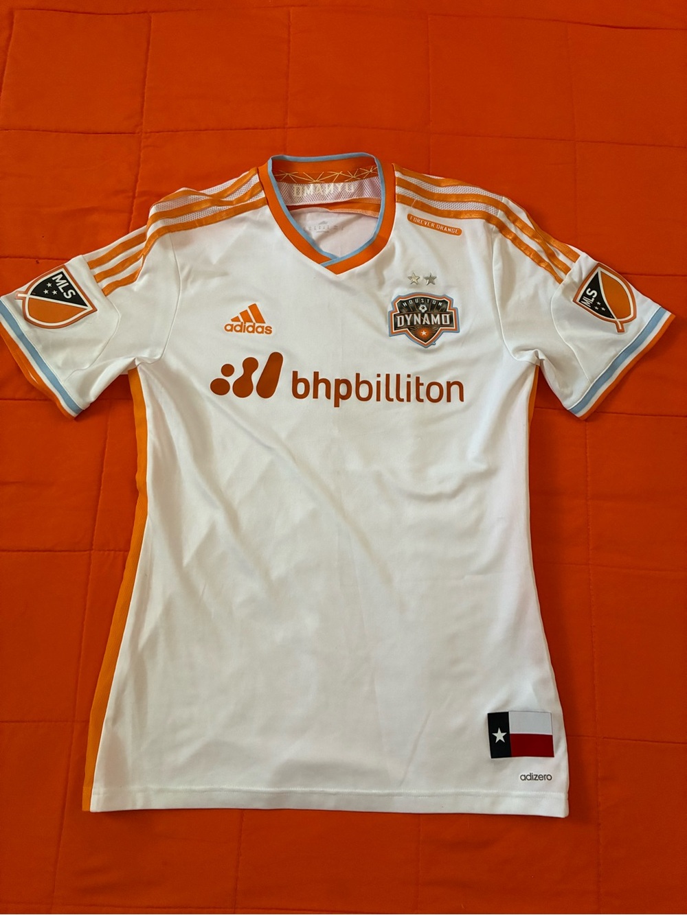 Houston Dynamo Jersey Womens Medium Adidas White Official Team